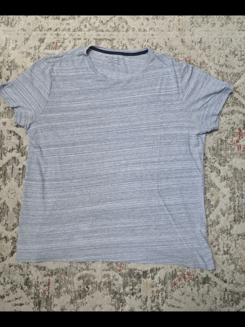 Banana Republic Soft Wash Light Blue Striped T-Shirt size L